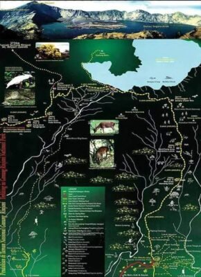 Mount Rinjani Trekking Map . Start Sembalun end's In Senaru Village